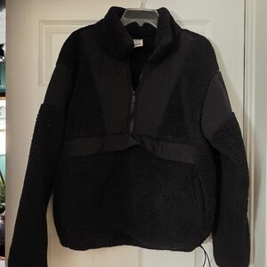 PINK Victoria's Secret Black Sherpa Pullover